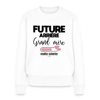 Future arrière grand mère - Pull Premium bio Femme - blanc - Devant - Julia (174cm)