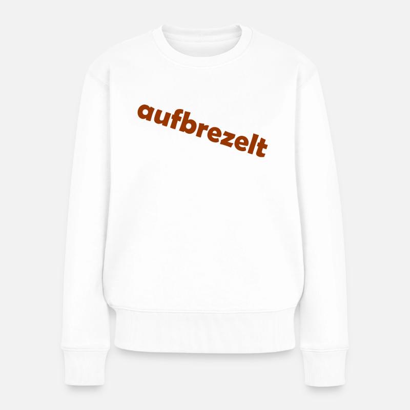 aufbrezelt - Frauen Premium Bio Pullover - Weiß
