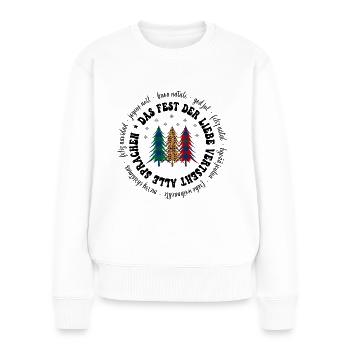 Frohe Weihnachten Sprachen - Frauen Premium Bio Pullover - Weiß - Vorne - Julia (174cm)