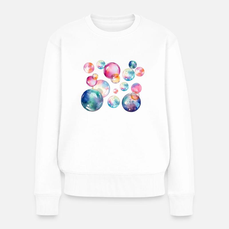 Dreambubbles - Frauen Premium Bio Pullover - Weiß