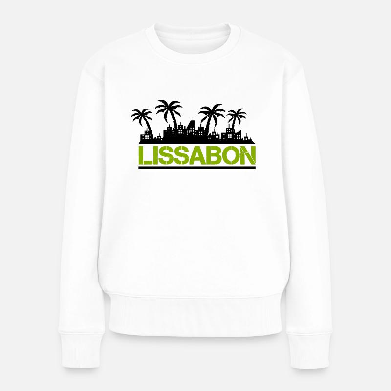 lissabon - Frauen Premium Bio Pullover - Weiß