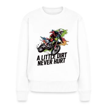 Motocross – Dreck ist geil! - Frauen Premium Bio Pullover - Weiß - Vorne - Julia (174cm)