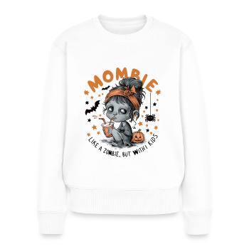 Mombie Halloween Mom Shirt - Women's Premium Organic Jumper - white - Front - Julia (174cm)