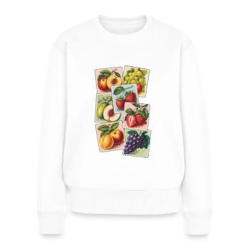 Fruity vintage stamps - Women's Premium Organic Jumper - white - Front - Julia (174cm)