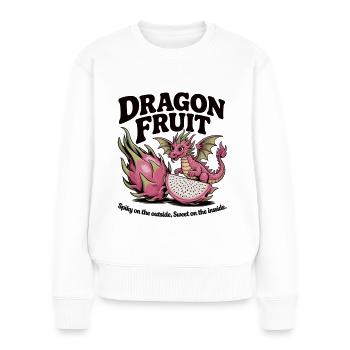 Fruit du dragon Dragon doux sur fruit - Pull Premium bio Femme - blanc - Devant - Julia (174cm)
