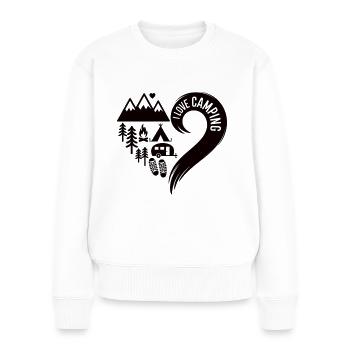 Motifs cœur de camping - I Love Camping Shirt - Pull Premium bio Femme - blanc - Devant - Julia (174cm)