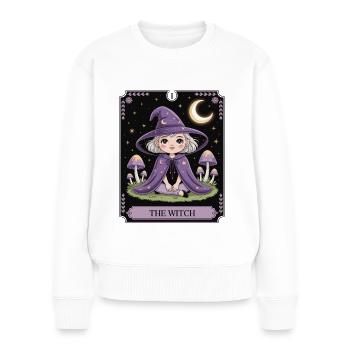 Tarotkarte kleine Hexe - Frauen Premium Bio Pullover - Weiß - Vorne - Julia (174cm)