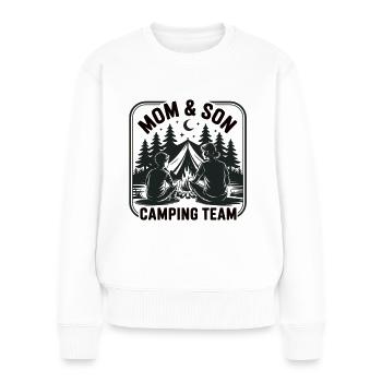 Maman et fils – Chemise de l’équipe de camping - Pull Premium bio Femme - blanc - Devant - Julia (174cm)