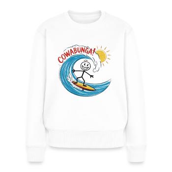 Cowabunga Chemise de surfeur - Pull Premium bio Femme - blanc - Devant - Julia (174cm)