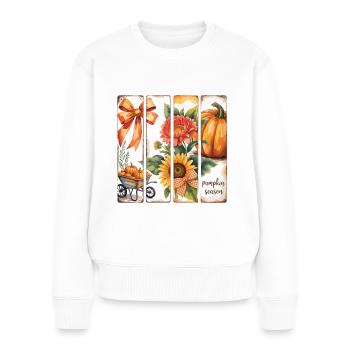 Pumpkin Season Fall Shirt - Women's Premium Organic Jumper - white - Front - Julia (174cm)
