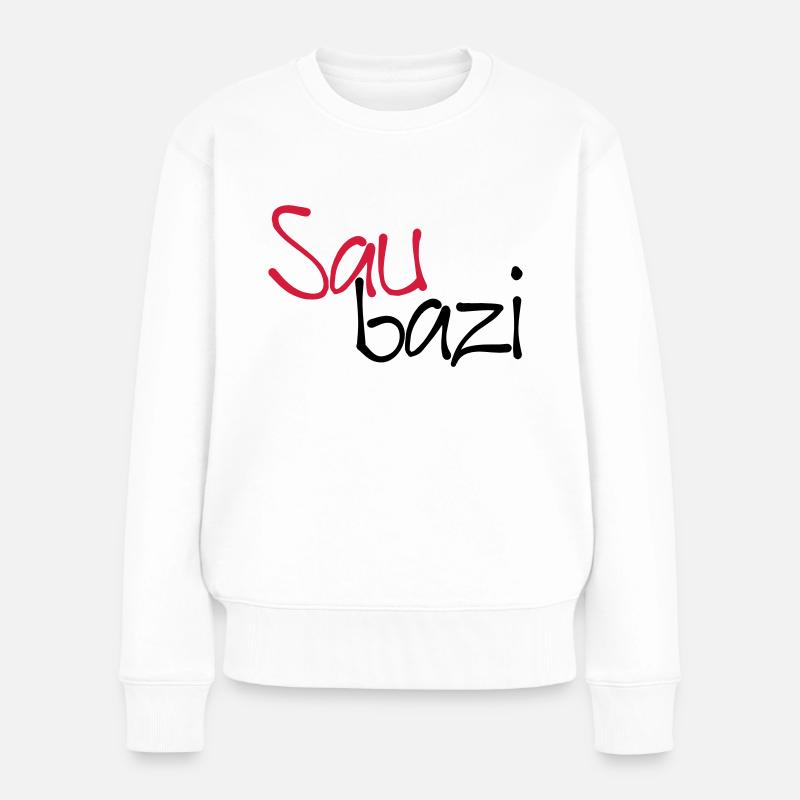 Saubazi - Frauen Premium Bio Pullover - Weiß