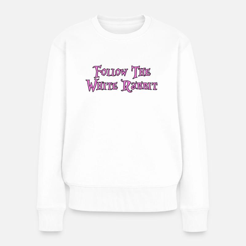 Follow The White Rabbit - Frauen Premium Bio Pullover - Weiß