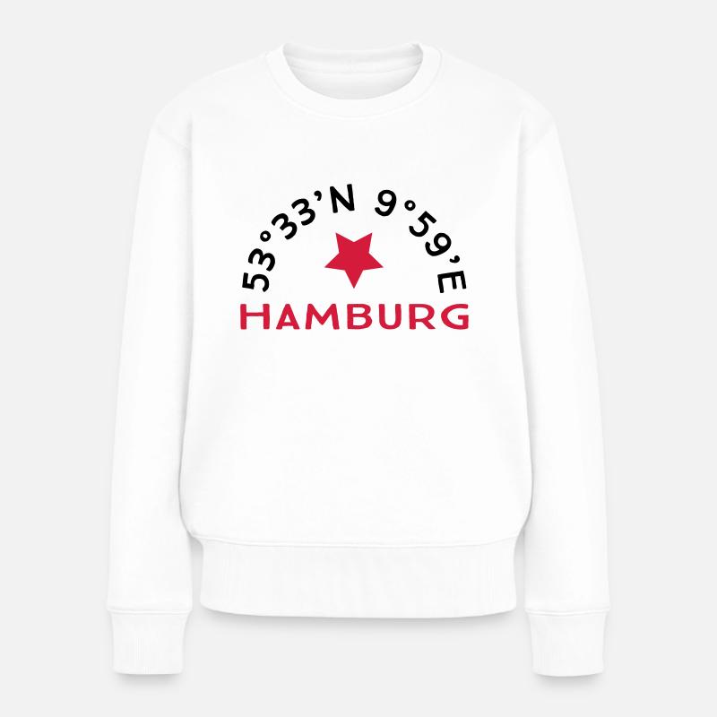 Hamburg - Frauen Premium Bio Pullover - Weiß