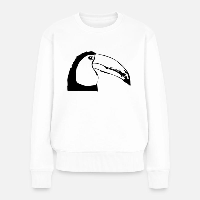 Tukan im Profil - Frauen Premium Bio Pullover - Weiß