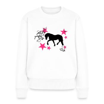 Bricoler silhouette Friese avec des étoiles et - Pull Premium bio Femme - blanc - Devant - Julia (174cm)