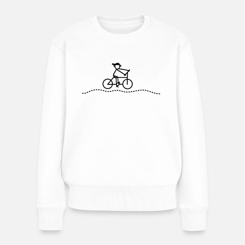 Radfahrer - Fahrrad - Frauen Premium Bio Pullover - Weiß