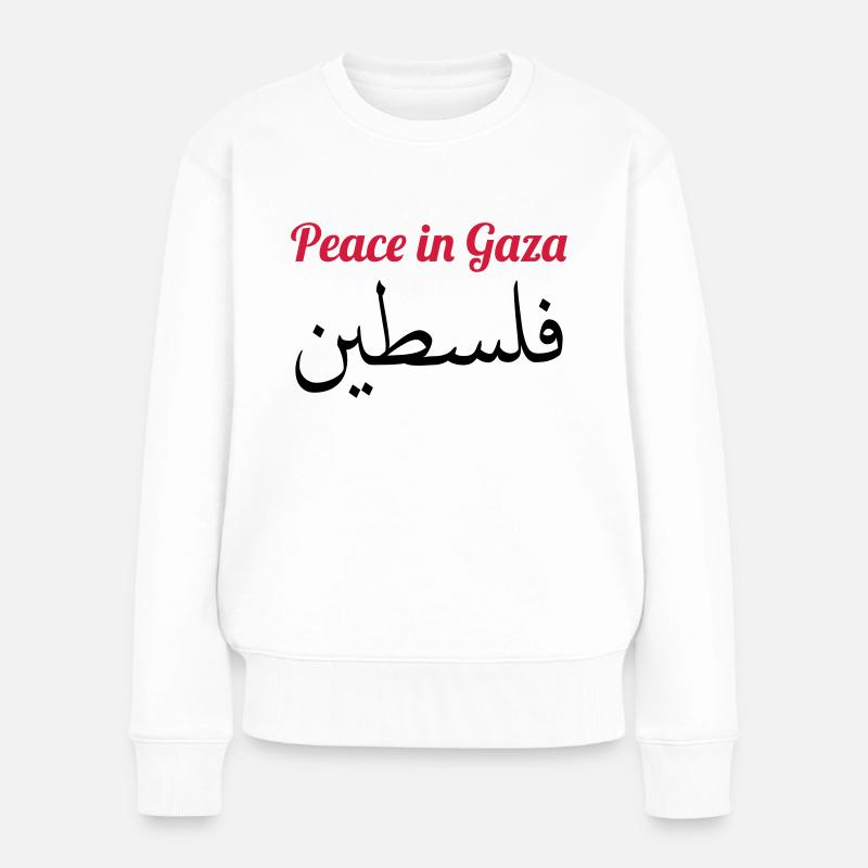 Peace in Gaza - Frauen Premium Bio Pullover - Weiß