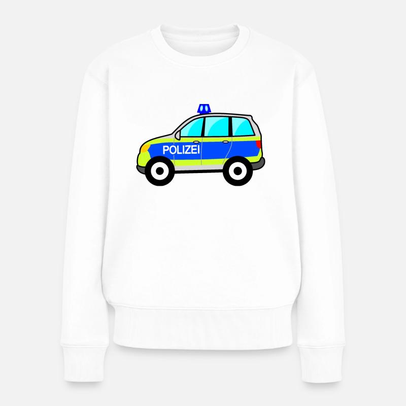 Polizeiauto, Polizei, deutsche Polizei, Blaulicht - Frauen Premium Bio Pullover - Weiß