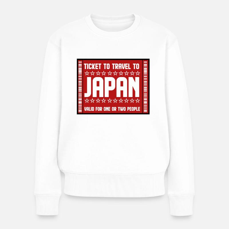 Reiseticket nach Japan - Frauen Premium Bio Pullover - Weiß