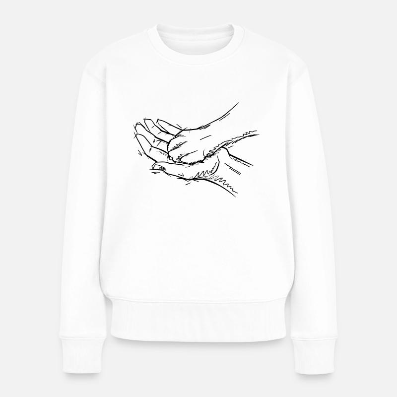 Gib Pfote - Frauen Premium Bio Pullover - Weiß