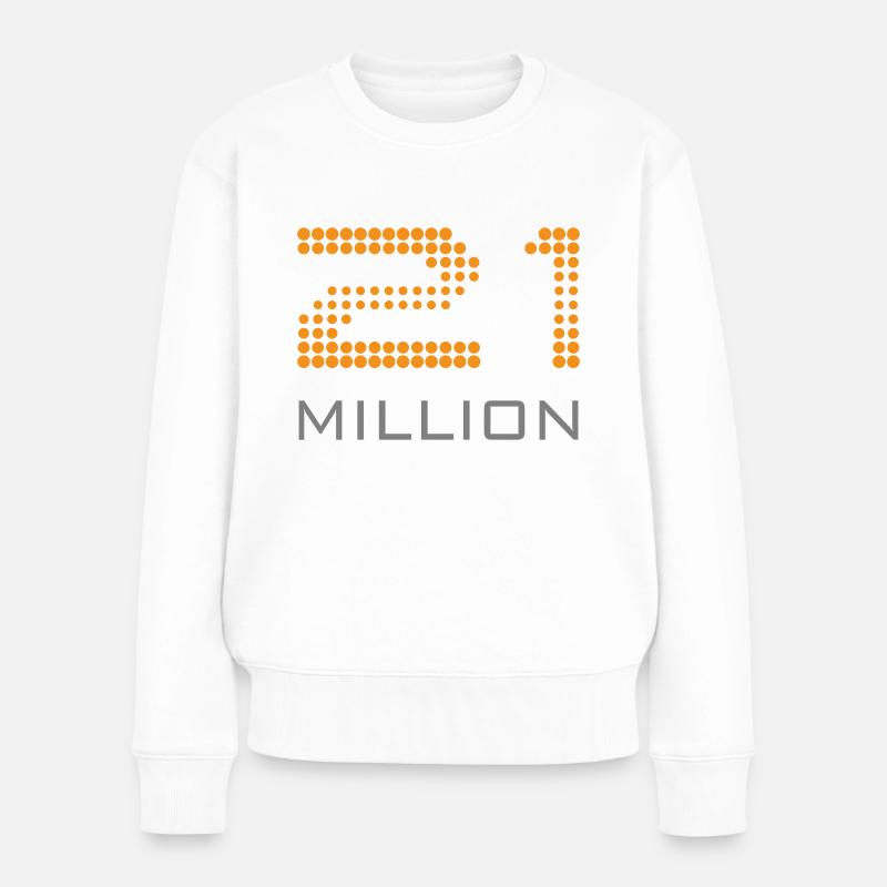 21 MILLION - Variante A dunkel - Frauen Premium Bio Pullover - Weiß