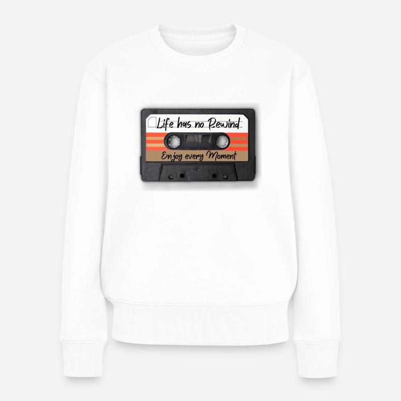 Genieße jeden Moment im Leben - Frauen Premium Bio Pullover - Weiß