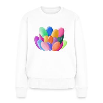 Lotus ballons - Pull Premium bio Femme - blanc - Devant - Julia (174cm)