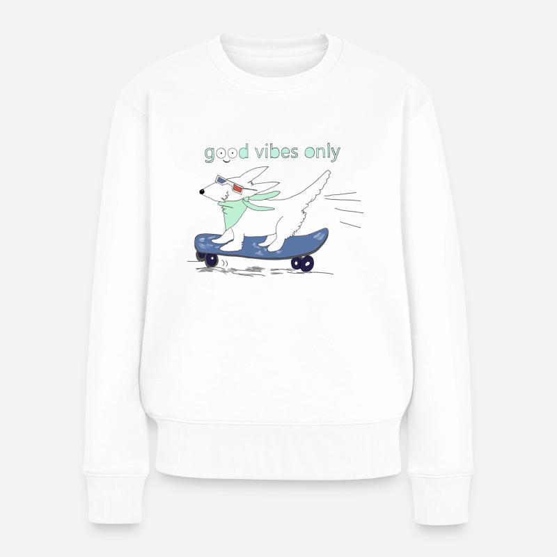 Gute Energie - Frauen Premium Bio Pullover - Weiß