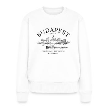 Budapest Ungarn Est 1873 - Frauen Premium Bio Pullover - Weiß - Vorne - Julia (174cm)