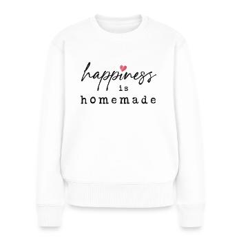 Happiness is Homemade - Frauen Premium Bio Pullover - Weiß - Vorne - Julia (174cm)