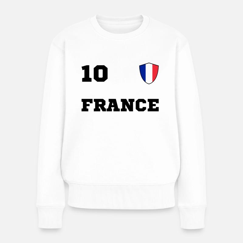 FRANKREICH Team Mannschaft - Frauen Premium Bio Pullover - Weiß