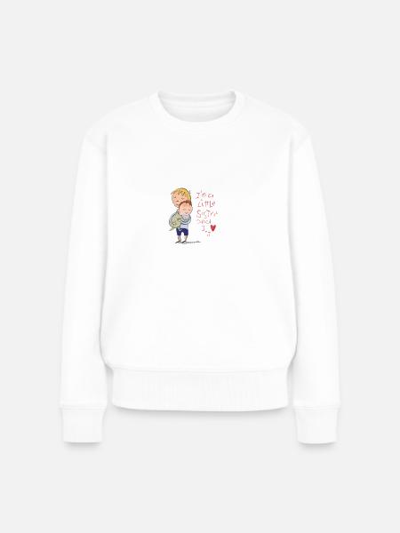 Ich bin kleine Schwester und ich liebe es - Frauen Premium Bio Pullover - Weiß