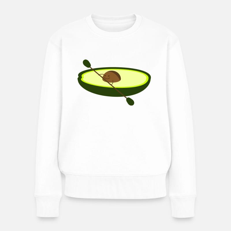 Avocado als Paddler - Frauen Premium Bio Pullover - Weiß