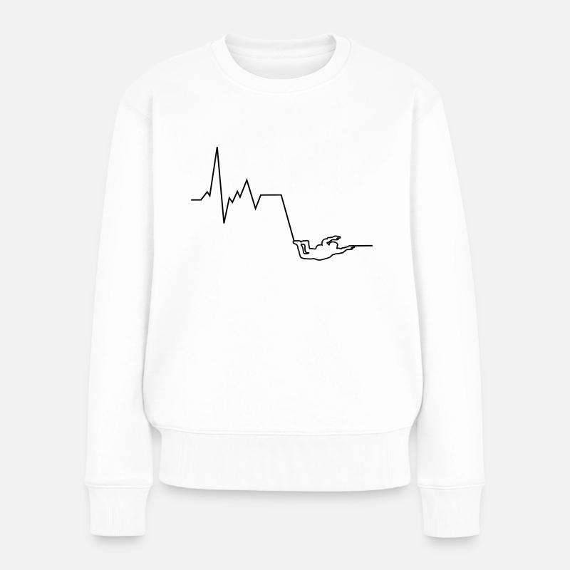 herzschlag skydiver - Frauen Premium Bio Pullover - Weiß