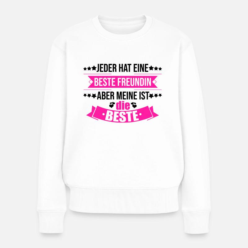 Beste Freundinnen - Frauen Premium Bio Pullover - Weiß