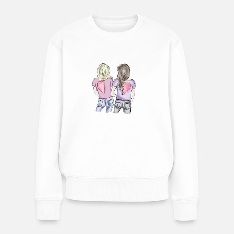 Freundinnen - Frauen Premium Bio Pullover - Weiß