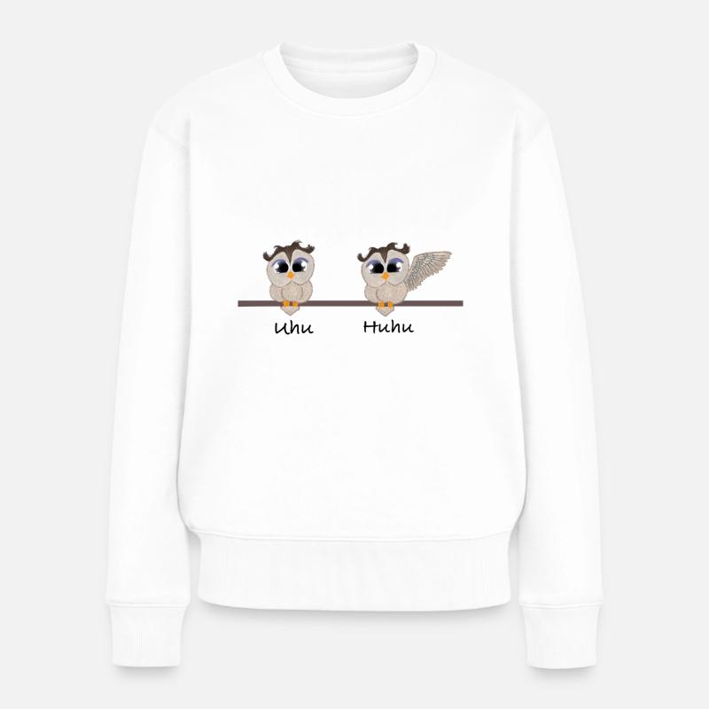 Uhu und huhu - Frauen Premium Bio Pullover - Weiß