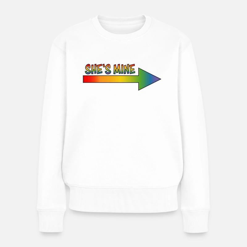 SHE S MINE lesbisch LGBT lgbtqi queer - Frauen Premium Bio Pullover - Weiß