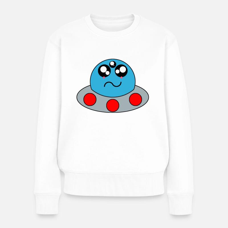 Kawaii - UFO - Frauen Premium Bio Pullover - Weiß