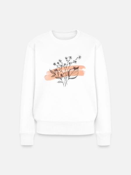 flower - Frauen Premium Bio Pullover - Weiß