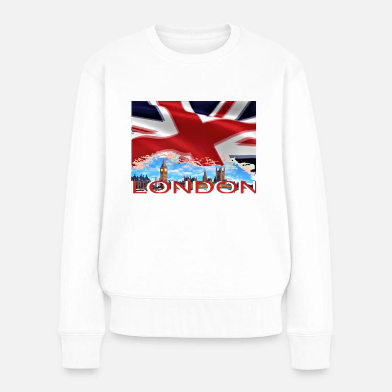 London - Frauen Premium Bio Pullover - Weiß