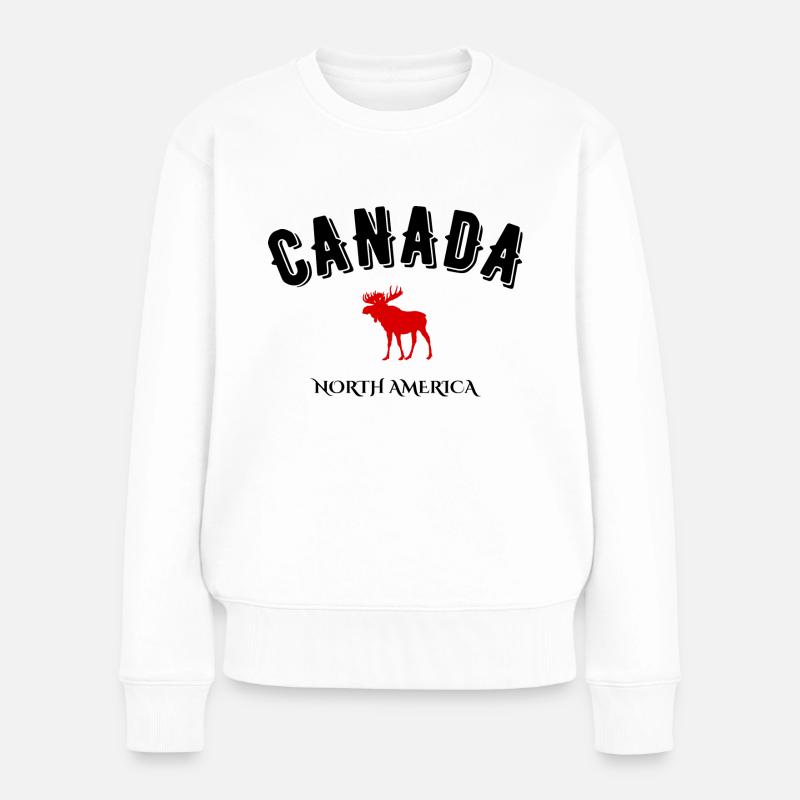 Kanada Nordamerika - Frauen Premium Bio Pullover - Weiß
