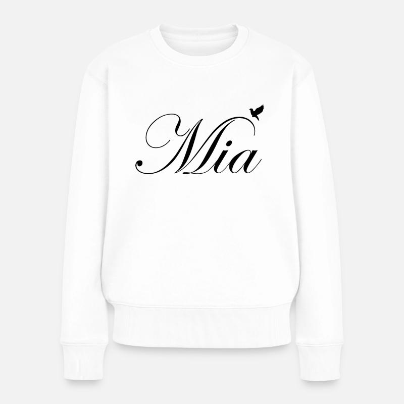 Mia schöner Name Black - Frauen Premium Bio Pullover - Weiß