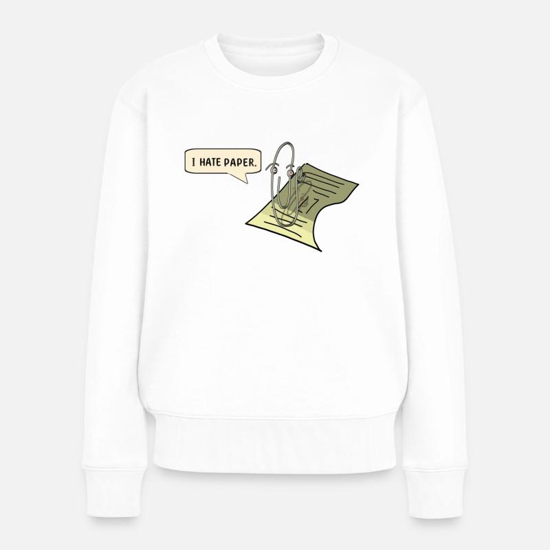 Büro - Frauen Premium Bio Pullover - Weiß