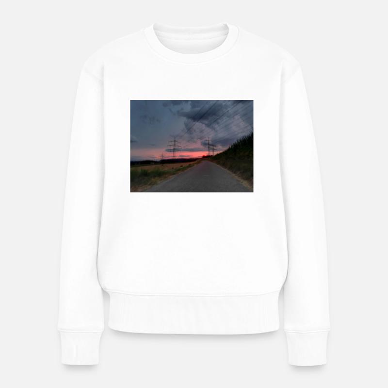 Abendsonne - Frauen Premium Bio Pullover - Weiß