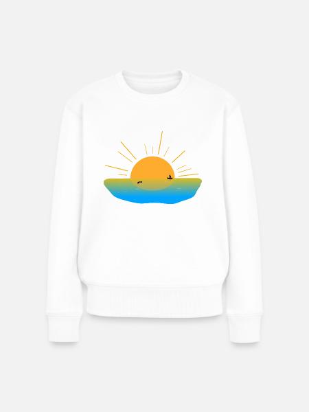Sonnenaufgang - Frauen Premium Bio Pullover - Weiß