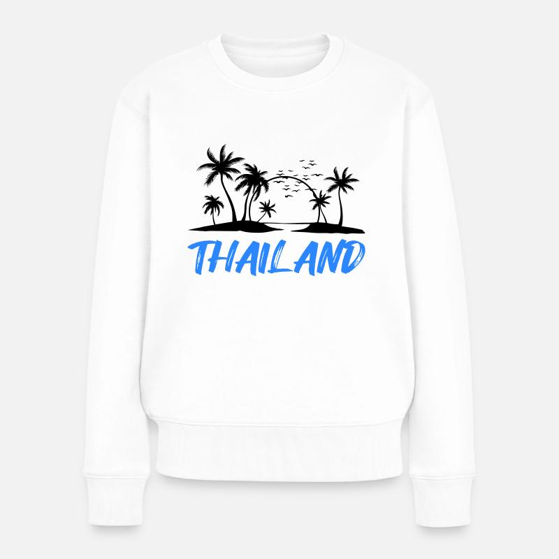thailand - Frauen Premium Bio Pullover - Weiß