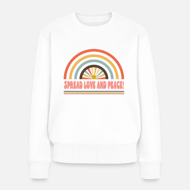 Spread Love And Peace - Frauen Premium Bio Pullover - Weiß