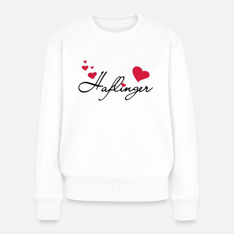 Haflinger Love - Frauen Premium Bio Pullover - Weiß