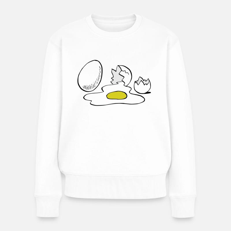 Eier - Frauen Premium Bio Pullover - Weiß